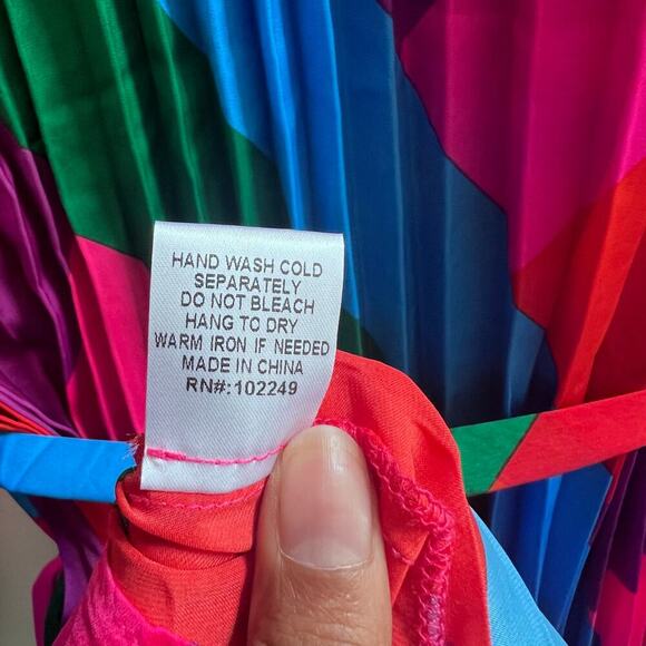 Vestique Feeling Festive Pleated Mini Dress Long Sleeve Women's Loose Fit XS - Picture 9 of 10